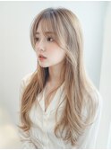 黒髪/ボブルフ/ネビージュ/韓国/ワンレン/仙台/髪質改善/前髪