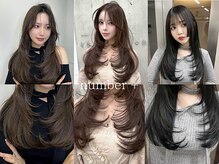 ナンバー(number+)の雰囲気（numberこだわりのレイヤーカット+透明感カラー+髪質再生TR¥12000）