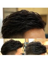 銀座マツナガ 神田店&nbsp;ビジネスソフトアイロンパーマショートツーブロック刈り上げ黒髪