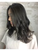 イルミナカラーでグレージュカラー/外ハネミディ池袋美容室