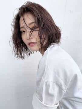 フェス カットアンドカラーズ(FESS cut&colors) FESS 鶴丸【ラベンダーベージュ×ナチュラルボブ】透け感カラー