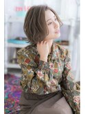 クールフェミニンミルクティーアッシュ外国人風ミニマムボブb1