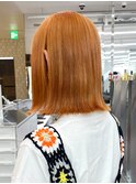 オレンジベージュ_切りっぱなしボブ_ba479581