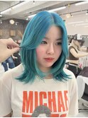 ターコイズブルー  韓国レイヤー【YUKINO】