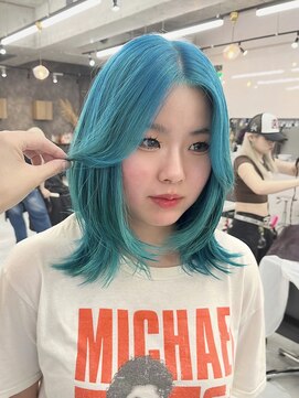 リル 溝の口(LiL) ターコイズブルー  韓国レイヤー【YUKINO】