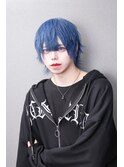 メンコンメン地下☆派手髪青髪☆メンズマッシュウルフ