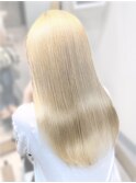 大人可愛いふんわりカールミストバング外国人風カラーブリーチ