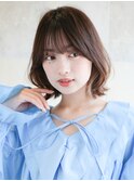 くびれレイヤーボブ/外ハネ/暗髪透明感カラー/大人可愛い