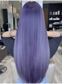 ロング ストレート 髪質改善 パープル ハイトーン ダブルカラー