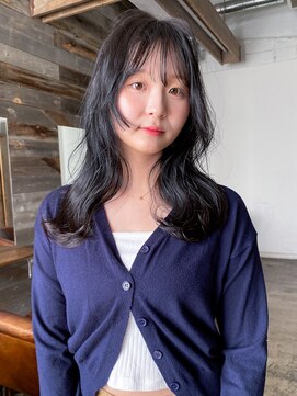 ヘアークラフト(Hair Craft) くびれパーマ×ブルーブラックウェーブ/デジタルパーマ