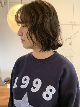 ライン(LINE) ボブパーマ/透明感カラー