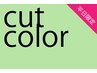 【平日限定★ケアコース】カット+ケアカラー+3stepTR+頭皮クレンジング