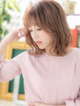 カバーヘア ブリス 上尾西口店(COVER HAIR bliss) 大人かわいいピンクブラウン小顔くびれミディb上尾20代30代40代