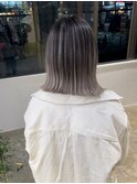 ミディボブ×くすみバレイヤージュ_アールグレイカラー_