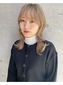 ミニウルフ/くすみブルー/イヤリングカラー/韓国ヘア[U24/小岩]