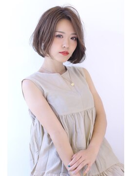 オーロ 緑地公園店(ORO) オリーブカラーハイライトカラー小顔くすみカラーかきあげ前髪