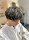 ハイライト(メッシュ)×王道マッシュ 重め