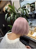 ホワイトピンク/ハイブリーチ/ボブ