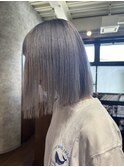 ブルーシルバー/切りっぱなしボブ