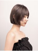 大人ガーリーダークアッシュ小顔ヘア似合わせカット