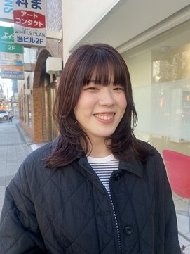 ロベック フジガオカ(LOBEC fujigaoka) 顔まわりレイヤー × ワインレッド