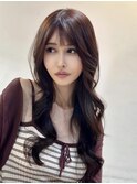 韓国風くびれロング×艶チョコブラウン