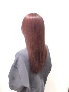 アクセ 髪質改善トリートメントストレートロングヘアカーキベージュ