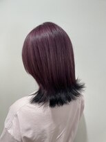 ヴァンカウンシル 清須店(VANCOUNCIL)&nbsp;ピンク×ブラック裾カラー×ミディアムレイヤー