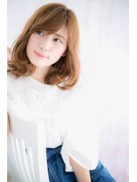 ヘアアンドビューティー ミック(Hair & Beauty miq)&nbsp;やわらかベージュ系カラーくせ毛風ミディb