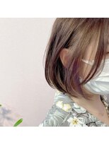 ノチカ(nochika)&nbsp;パープルガーネットイヤリングカラー×ボブ