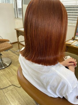ヘアーメイク エクリュ(hairmake ecru) 切りっぱなしボブ オン ビタミンカラー