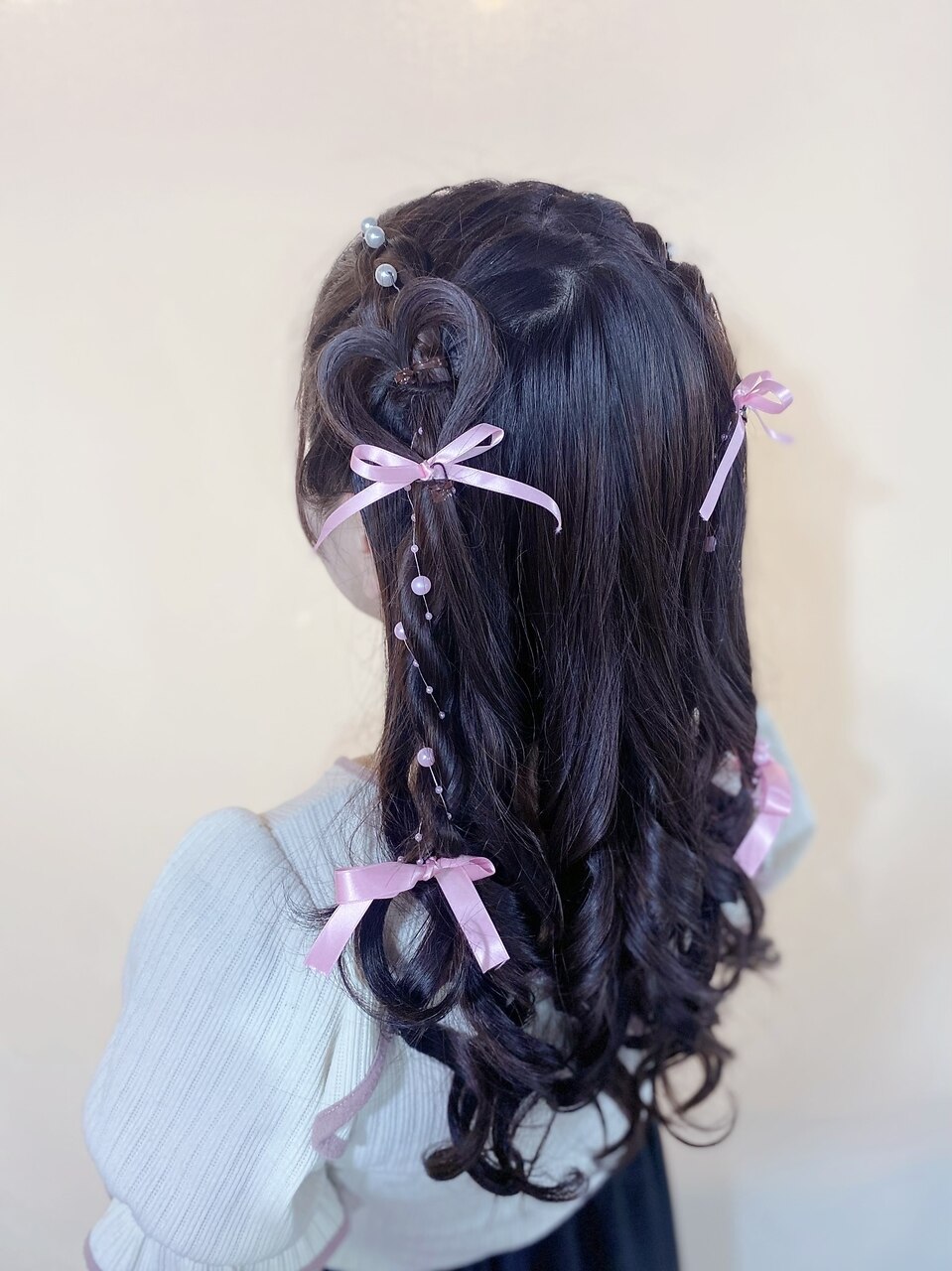 うちの子スタイル ハート編み ラベンダー