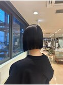 切りっぱなしボブ透明感カラー