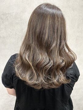 ルノン(LUNON) ハイライトグレージュ/波巻き/セミロング/赤み消し