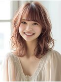 ☆ホワイトグレージュミニウルフデジタルパーマチェリーブラウン