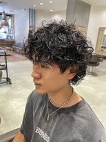 アース 三軒茶屋店(HAIR&MAKE EARTH) 三軒茶屋_メンズ_ミディアム_ウルフ_レイヤー_スパイラルパーマ