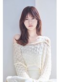 大人かわいい前髪セシルカットココアブラウンフリンジウェーブ