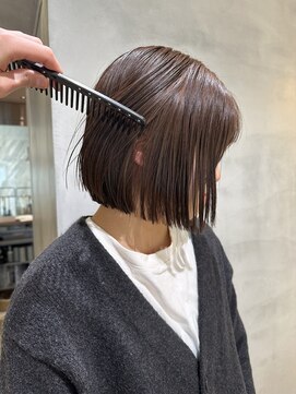 リール 銀座(R'EEL) ショコラブラウン×地毛風ストレートボブ