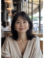 アヴァンス プロデュース バイ エガオ 大阪梅田店(AVANCE. PRODUCED by EGAO)&nbsp;外はねボブ+シースルーダブルバング【AVANCE by EGAO】白髪染め