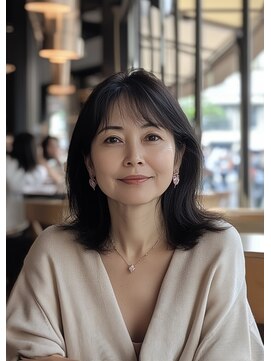 アヴァンス プロデュース バイ エガオ 大阪梅田店(AVANCE. PRODUCED by EGAO) 外はねボブ+シースルーダブルバング【AVANCE by EGAO】白髪染め