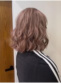 ピンクベージュ/髪質改善カラー／川崎