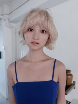 丹 ベビーバング×レイヤーボブ/パールホワイト