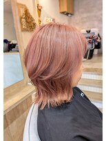 ヘアサロン アンフェール(Hair Salon Amfaire)&nbsp;小林/ブリーチ１～２回ピンクベージュ/白髪染め/ひし形レイヤー