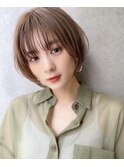 ミルクティーブロンド/ワンホンレイヤー/ニュアンスウルフ