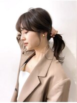 コート 青山(Cote) 美髪レイヤーカットオリーブグレージュグレージュカラー顔まわり