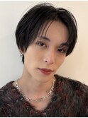 センターパートツーブロックアップバングサーフカールマッシュ
