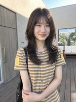 トップヘアーヒルズ 安城(TOP HAIR HILLS) レイヤーカット髪型20代30代前髪あり前髪無し面長丸顔
