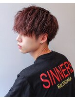 シン(syn) ツイストスパイラル レッドカラー マッシュ