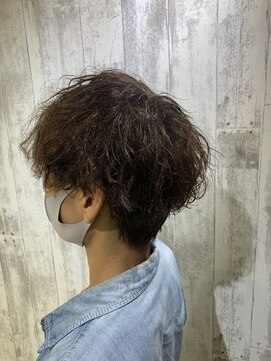 エヌプラス(N+) メンズヘアフェザーパーマサーフカール刈り上げセンターパート