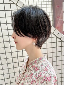 ネオリーブアイム 横浜西口店(Neolive aim) 大人ガーリーハイライトチョコレートハンサム丸みショート横浜